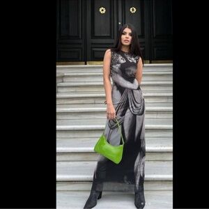 ZARA PRINTED TULLE DRESS